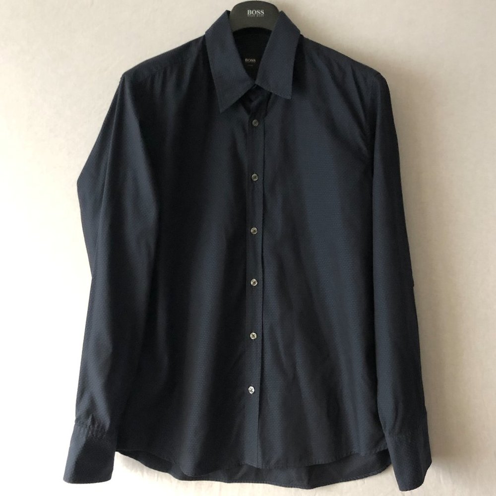 Boss Hugo Boss Navy Fitted Shirt Size XL